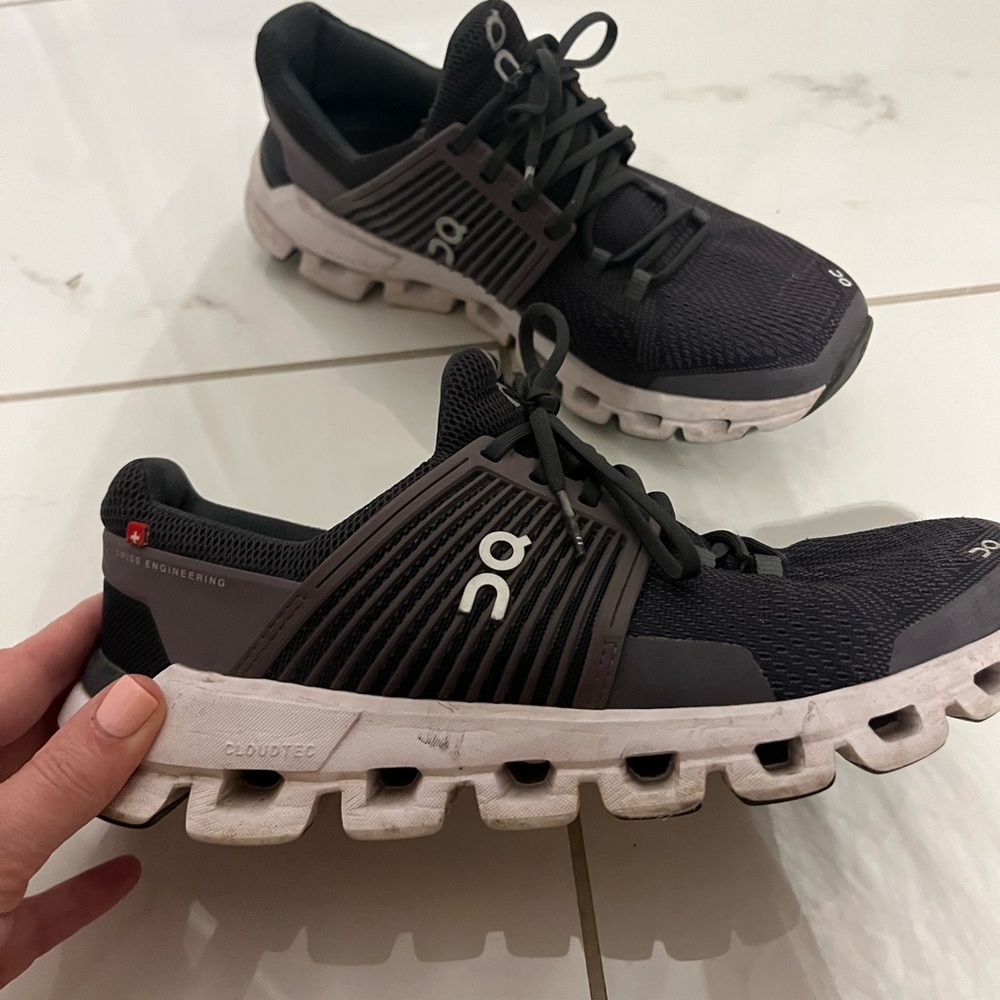On Running Black and White Cloud Sneakers